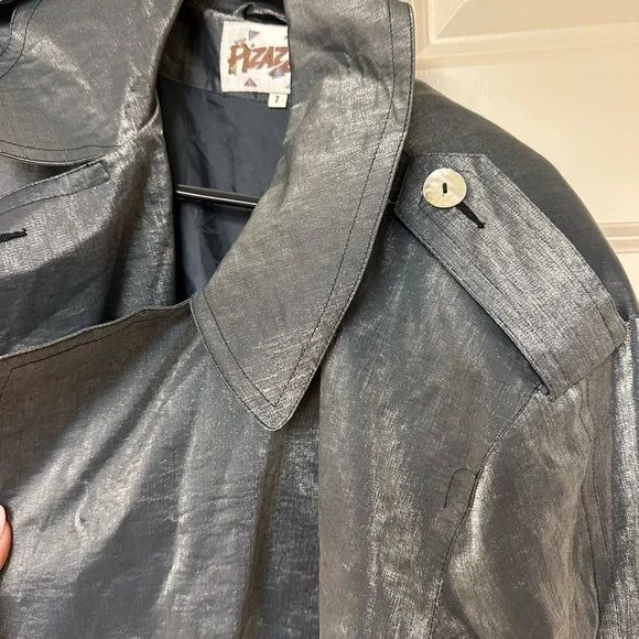 Vintage Metallic Trench Coat - Picture 3 of 6